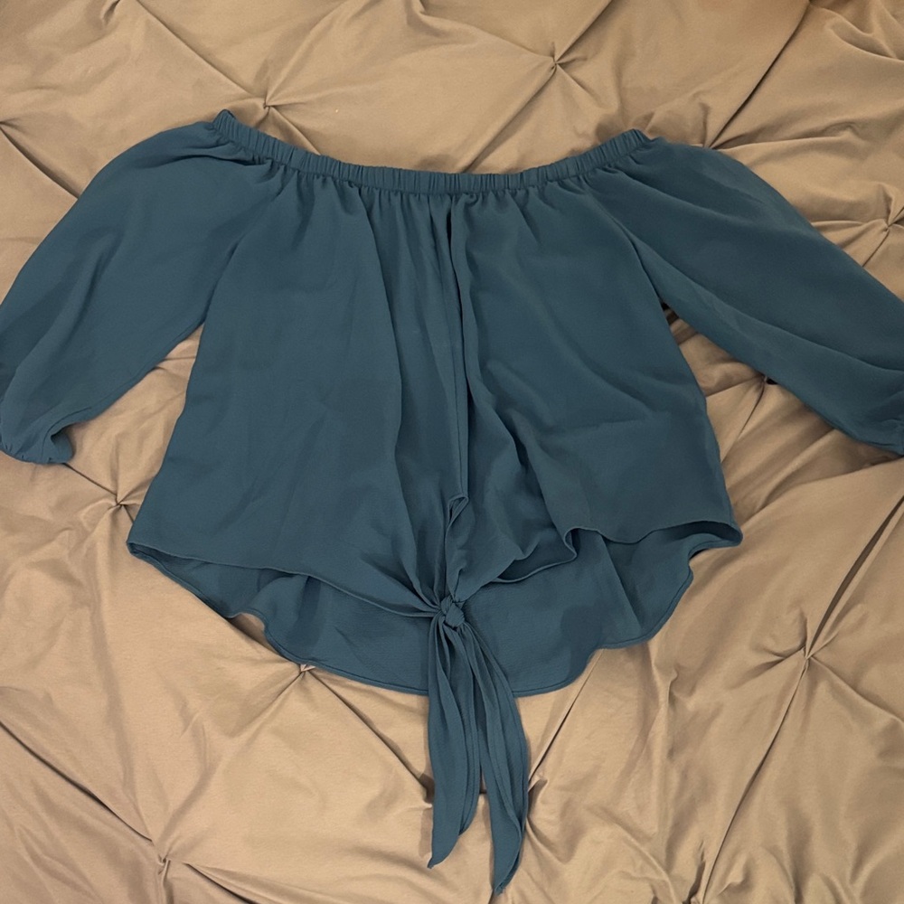 Active USA Teal Off-Shoulder Blouse